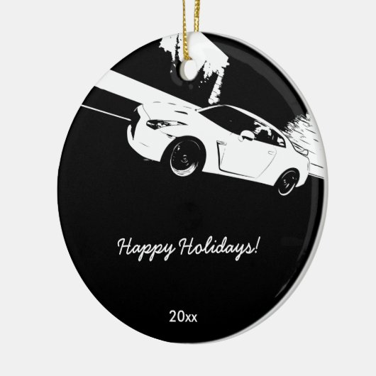 Skyline GT-R Rolling shot kerstversients Keramisch Ornament (Links)