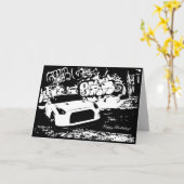 Skyline GTR avec Graffiti CarThème carte d'anniver (Fleur jaune)