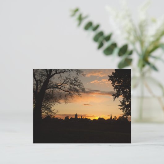 SKYLINE HAAG IN OBERBAYERN BEI SONNENUNTERGANG BRIEFKAART (Staand voorkant)