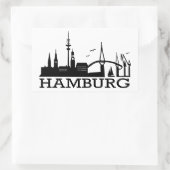 Skyline Hamburg Rechthoekige Sticker (Tas)