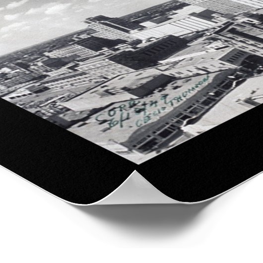 Skyline Houston TX Foto 1949 Poster (Hoek)