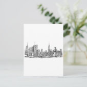 Skyline inkt van New York Briefkaart (Staand voorkant)