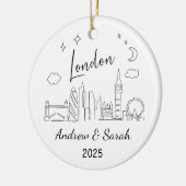 Skyline Londen Ornament, Engeland Keramisch Ornament (Links)