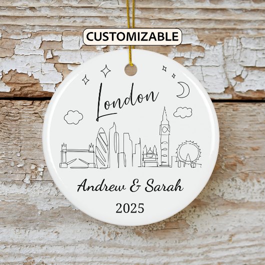 Skyline Londen Ornament, Engeland Keramisch Ornament