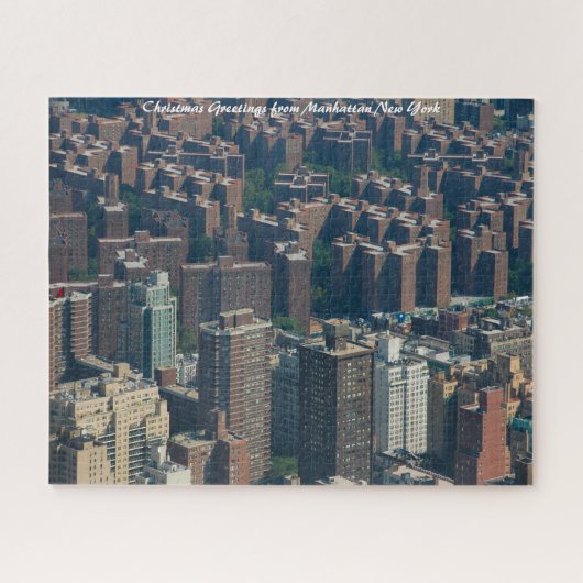 Skyline Manhattan New York.kerstgroetings Legpuzzel (Horizontaal)