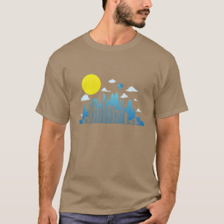 Skyline met Maan Gebouw Stad Silhouette cadeau T-shirt