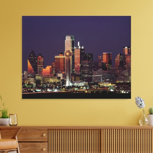 Skyline of Dallas, Texas Canvas Afdruk (Insitu (Woonkamer))