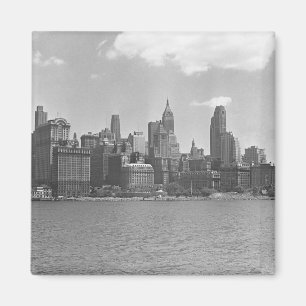 Skyline of Manhattan New York USA B&W Magneet