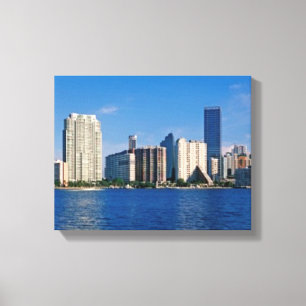 Skyline of Miami Canvas Afdruk
