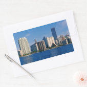 Skyline of Miami, Florida Rechthoekige Sticker (Envelop)