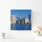 Skyline of Miami, Florida Vierkante Klok (Huis)