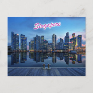 Skyline of Singapore's Central Business District Briefkaart