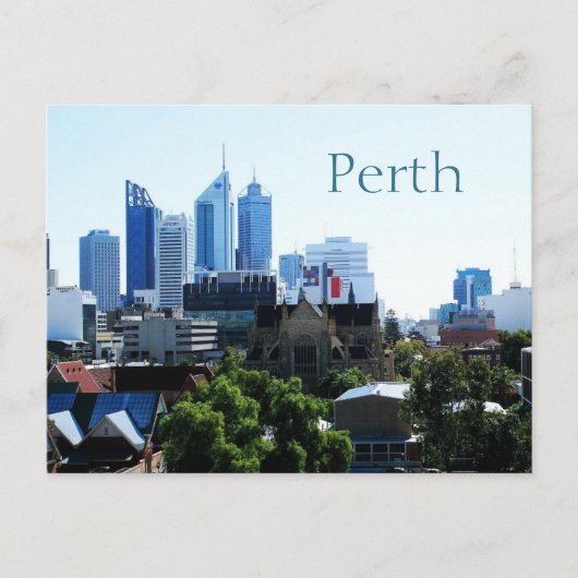 Skyline, Perth, Western Australië op zoek naar het Briefkaart (Voorkant)