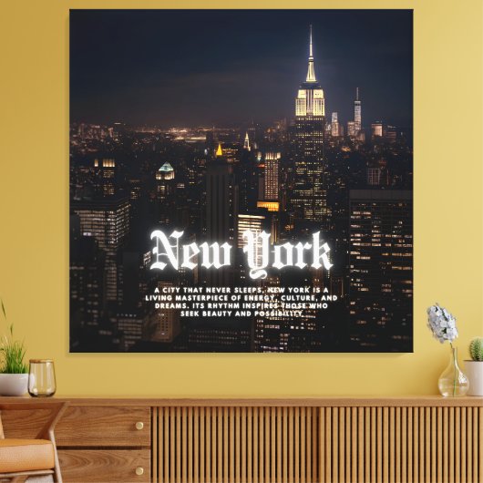 Skyline Poster Sjabloon van New York Canvas Afdruk (Insitu (Woonkamer))