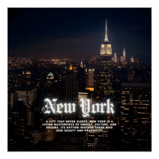 Skyline Poster Sjabloon van New York Perfect Poster