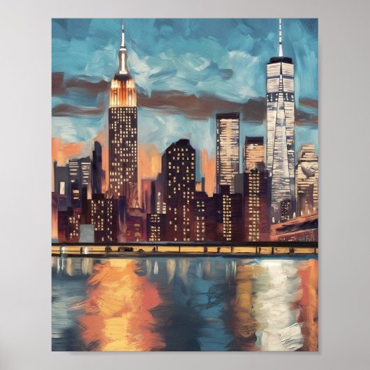 Skyline poster van New York (Voorkant)