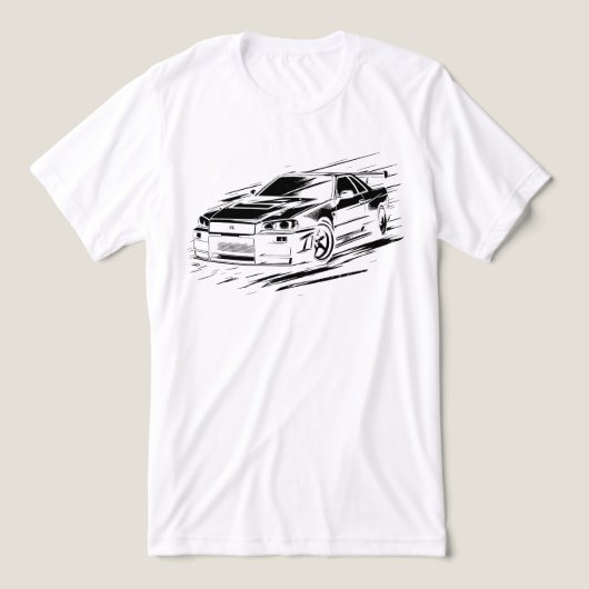 Skyline R34 Legendary JDM Ride Illustration - Zwar Tri-Blend Shirt (Design voorkant)