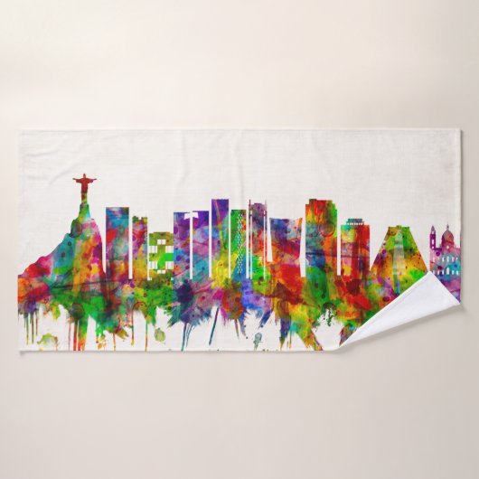 Skyline Rio de Janeiro Brésil (Serviette de bain)