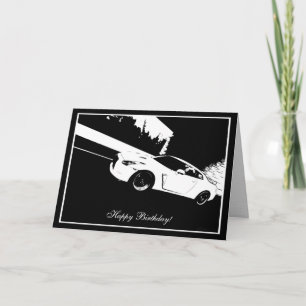 Skyline Rolling Shot Car Theme Birthday Card Kaart