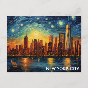 Skyline Sterrennacht reizen naar New York Briefkaart