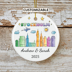 Skyline Stockholm Ornament, Zweden Keramisch Ornament