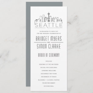Skyline Stylisé Seattle   Programme de mariage