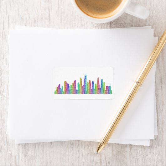 Skyline uit Chicago Etiket (Insitu)