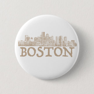 skyline van Boston City Ronde Button 5,7 Cm