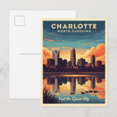  skyline van Charlotte North Carolina Briefkaart (Voorkant / Achterkant)
