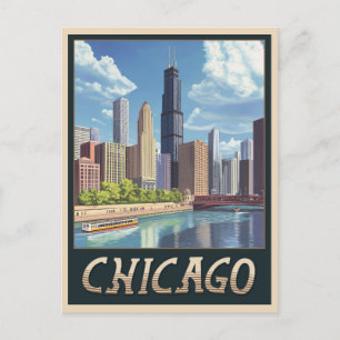 skyline van Chicago Briefkaart
