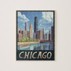  skyline van Chicago Legpuzzel