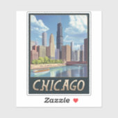  skyline van Chicago Sticker (Vel)