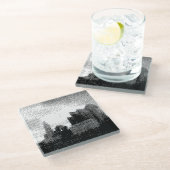 skyline van columbus glazen onderzetter (Schuin)