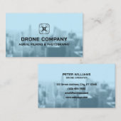 Skyline van de stad logo drone visitekaartje (Voorkant / Achterkant)