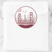 Skyline van Golden Gate Bridge Ronde Sticker (Tas)