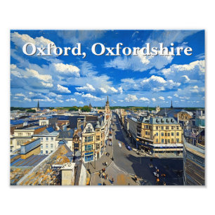 Skyline van het historische Oxford schilderij Foto Afdruk