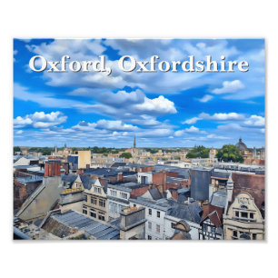 Skyline van het historische Oxford schilderij Foto Afdruk
