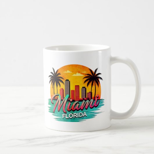 Skyline van Miami City Florida Koffiemok (Rechts)
