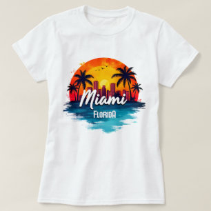 Skyline van Miami City Florida T-shirt