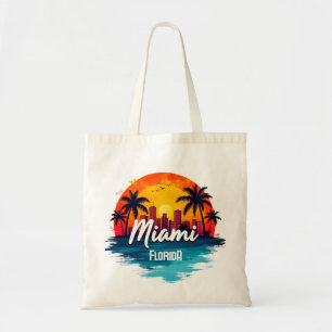 Skyline van Miami City Florida Tote Bag