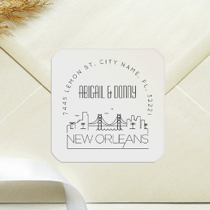 Skyline van New Orleans   Afdichting van vooraf ge Vierkante Sticker