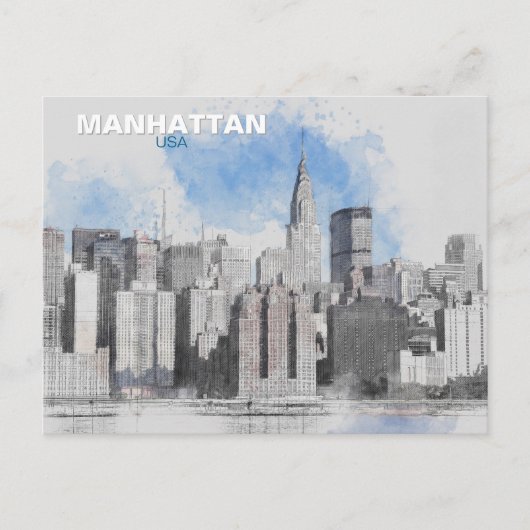 Skyline van New York City - vakantiereizen naar Ma Feestdagenkaart (Voorkant)