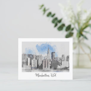 Skyline van New York City - vakantiereizen naar Ma Feestdagenkaart