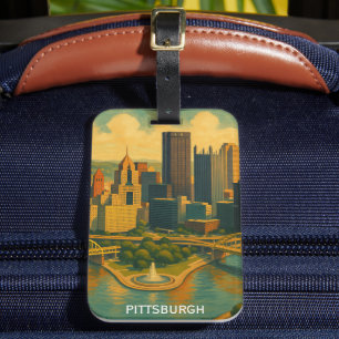 skyline van Pittsburgh Bagagelabel
