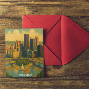 skyline van Pittsburgh Briefkaart