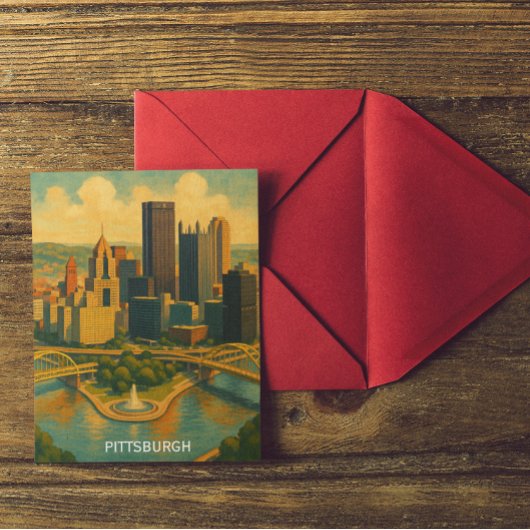 skyline van Pittsburgh Briefkaart
