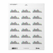 Skyline van Pittsburgh Etiket (Full Sheet)