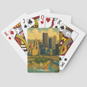 skyline van Pittsburgh Pokerkaarten