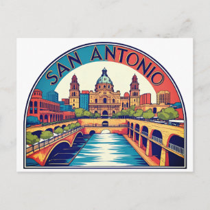 Skyline van San Antonio Texas Briefkaart