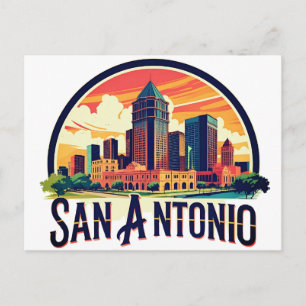 Skyline van San Antonio Texas Briefkaart